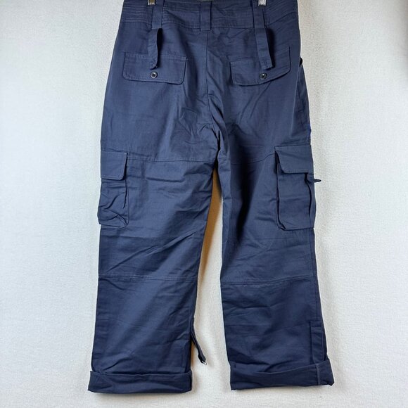 Navy Blue Utility Mens Cargo Pants W/ Zipper Pockets & Adjustable Ankles M - Picture 9 of 9